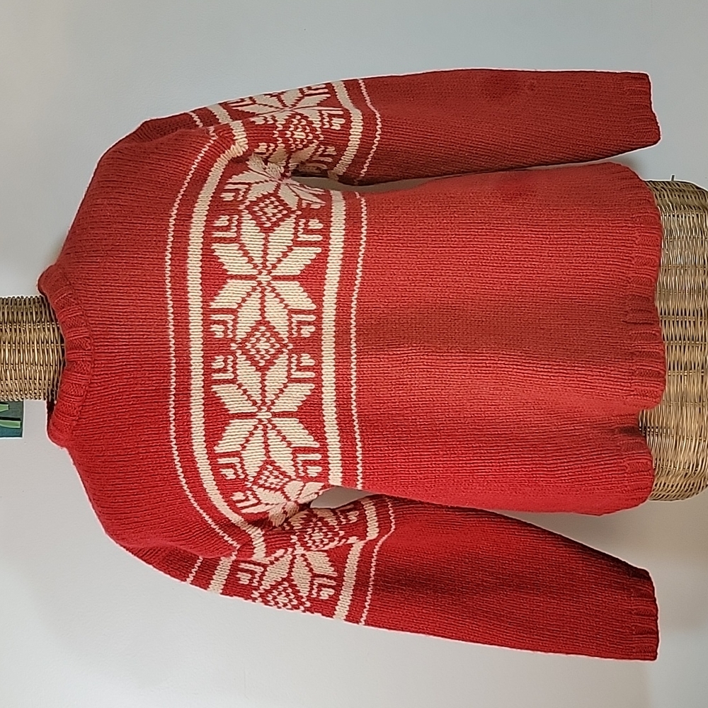 American Eagle Outfitters Wool Nordic Fair Isle Ski Snowflake Sweater szS   BinD
